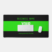 ロゴまたはイメージ | 黒と明るい緑 デスクマット (キーボード&マウス)