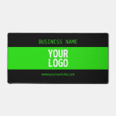 ロゴまたはイメージ | 黒と明るい緑 デスクマット (正面)