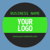 ロゴまたはイメージ | 黒と明るい緑 ラウンドシール
