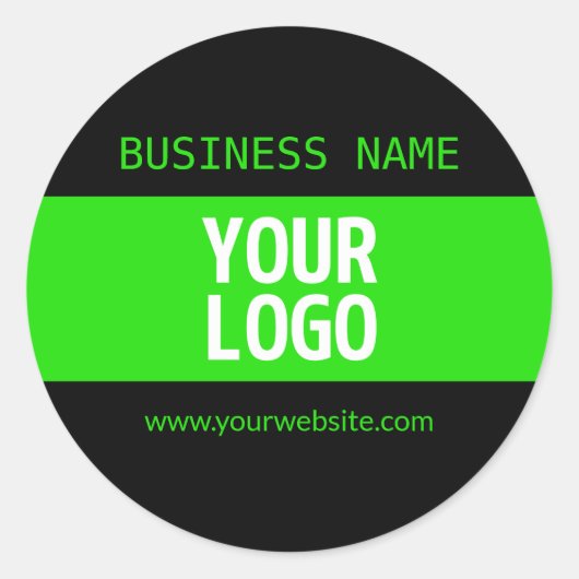 ロゴまたはイメージ | 黒と明るい緑 ラウンドシール (正面)