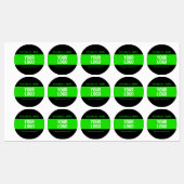 ロゴまたはイメージ | 黒と明るい緑 ラベル (シート)