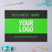 ロゴまたはイメージ | 黒と明るい緑 薄葉紙 (クラフト)