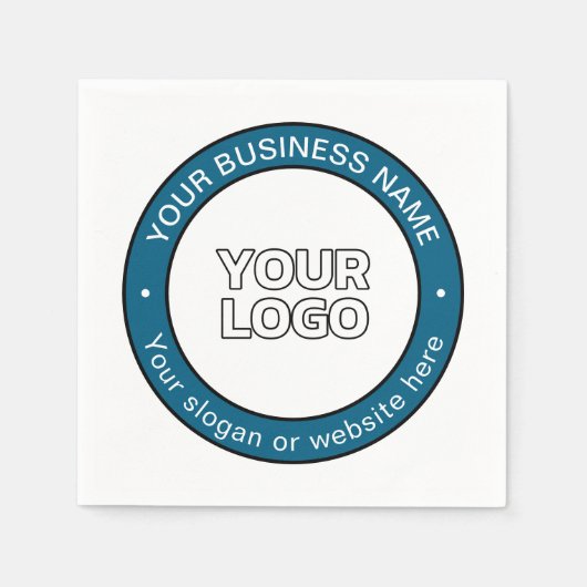ロゴまたはデザインとカスタマイズ可能な循環文字 スタンダードカクテルナプキン (正面)