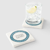 ロゴまたはデザインとカスタマイズ可能な循環文字 ストーンコースター (横)