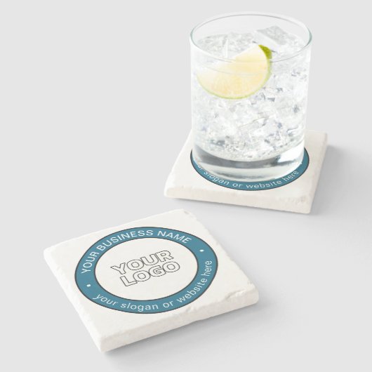 ロゴまたはデザインとカスタマイズ可能な循環文字 ストーンコースター (横)