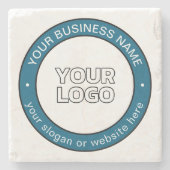 ロゴまたはデザインとカスタマイズ可能な循環文字 ストーンコースター (正面)