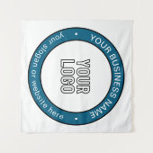 ロゴまたはデザインとカスタマイズ可能な循環文字 タペストリー (正面(横))