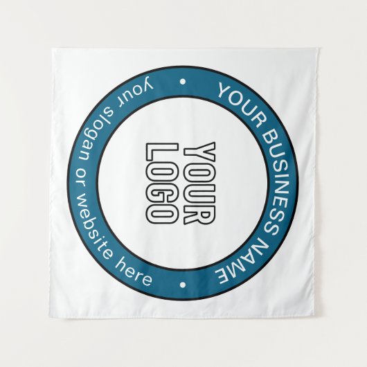 ロゴまたはデザインとカスタマイズ可能な循環文字 タペストリー (正面(横))