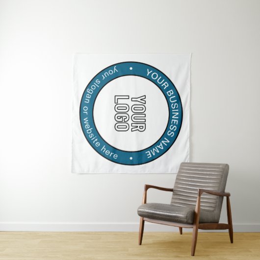 ロゴまたはデザインとカスタマイズ可能な循環文字 タペストリー (インサイチュ(横))