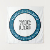 ロゴまたはデザインとカスタマイズ可能な循環文字 タペストリー (正面)