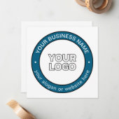 ロゴまたはデザインとカスタマイズ可能な循環文字 ノートカード (正面/裏面インサイチュ)