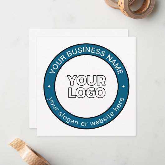 ロゴまたはデザインとカスタマイズ可能な循環文字 ノートカード (正面/裏面インサイチュ)
