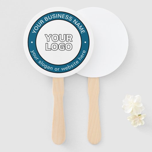 ロゴまたはデザインとカスタマイズ可能な循環文字 ハンドファン (正面&裏面)