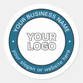 ロゴまたはデザインとカスタマイズ可能な循環文字 ラウンドシール (正面)