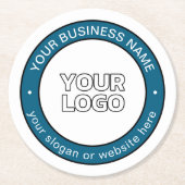 ロゴまたはデザインとカスタマイズ可能な循環文字 ラウンドペーパーコースター (正面)
