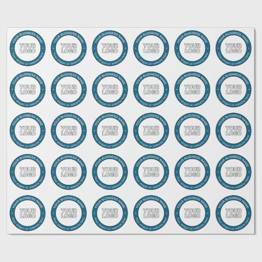 ロゴまたはデザインとカスタマイズ可能な循環文字 ラッピングペーパー (フラット)