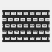 ロゴまたはデザイン | 編集可能なカラーバックグラウンド ラッピングペーパーシート (正面)