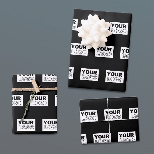 ロゴまたはデザイン | 編集可能なカラーバックグラウンド ラッピングペーパーシート