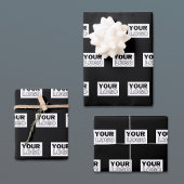 ロゴまたはデザイン | 編集可能なカラーバックグラウンド ラッピングペーパーシート