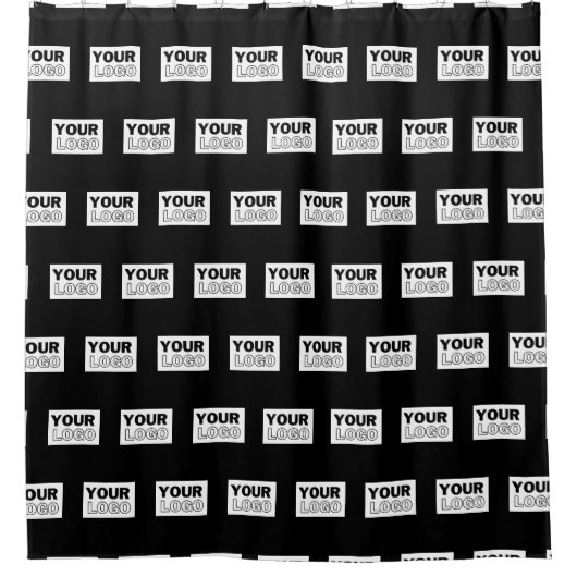 ロゴまたはデザイン |編集可能な色の背景 シャワーカーテン (正面)