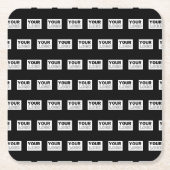 ロゴまたはデザイン |編集可能な色の背景 スクエアペーパーコースター (正面)