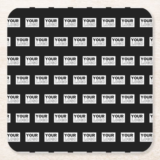 ロゴまたはデザイン |編集可能な色の背景 スクエアペーパーコースター (正面)