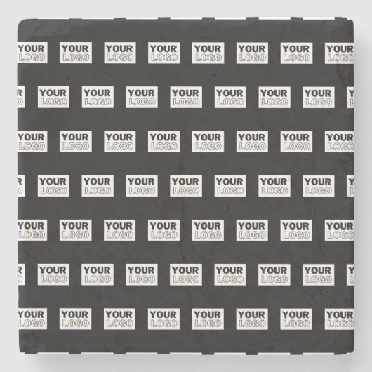 ロゴまたはデザイン |編集可能な色の背景 ストーンコースター (正面)