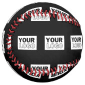 ロゴまたはデザイン |編集可能な色の背景 ソフトボール (正面左)