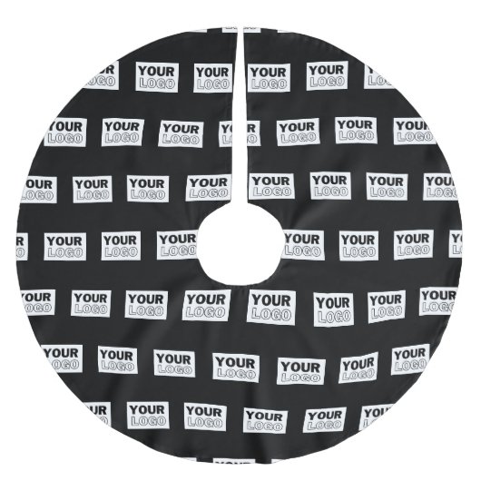 ロゴまたはデザイン |編集可能な色の背景 ブラッシュドポリエステルツリースカート (正面)