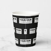 ロゴまたはデザイン |編集可能な色の背景 紙コップ (右)