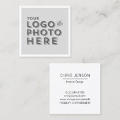 ロゴまたはフォトシンプルプロフェッショナル スクエア名刺 (正面/裏面)