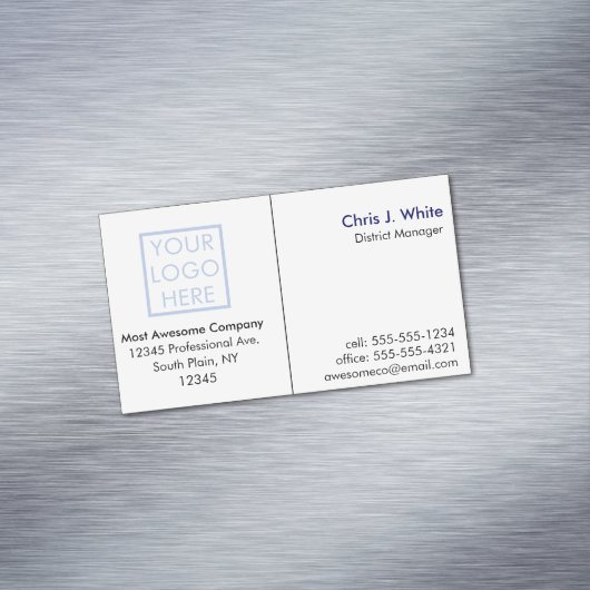 ロゴまたはフォトシンプルプロフェッショナル マグネット名刺 (インサイチュ)