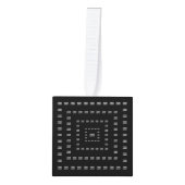 ロゴまたは任意のデザイン/イメージ | 正方形パターン キューブオーナメント (正面)