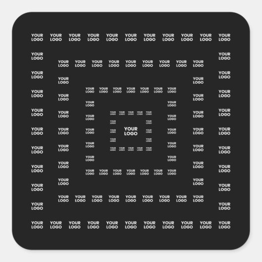 ロゴまたは任意のデザイン/イメージ | 正方形パターン スクエアシール (正面)