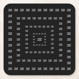 ロゴまたは任意のデザイン/イメージ | 正方形パターン スクエアペーパーコースター
