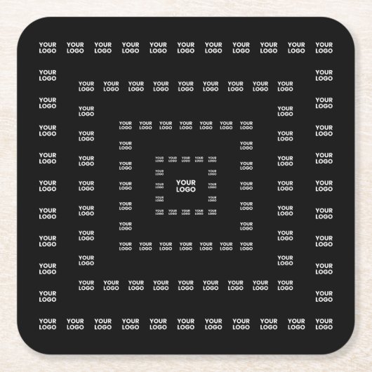 ロゴまたは任意のデザイン/イメージ | 正方形パターン スクエアペーパーコースター (正面)