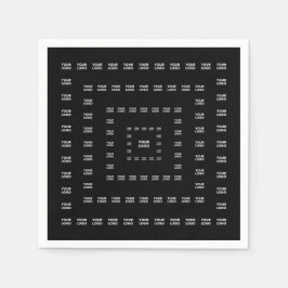 ロゴまたは任意のデザイン/イメージ | 正方形パターン スタンダードカクテルナプキン