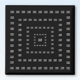 ロゴまたは任意のデザイン/イメージ | 正方形パターン マグネット