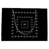 ロゴまたは任意のデザイン/画像 | 四角形パターン ラージペーパーバッグ (裏面)