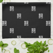 ロゴまたは任意の画像 | 対角線ストライプ線 キッチンタオル (折り畳み)