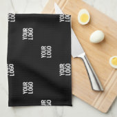 ロゴまたは任意の画像 | 対角線ストライプ線 キッチンタオル (四つ折り)