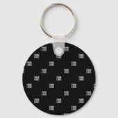 ロゴまたは任意の画像 | 対角線ストライプ線 キーホルダー (正面)