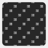 ロゴまたは任意の画像 | 対角線ストライプ線 スクエアシール (正面)