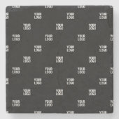 ロゴまたは任意の画像 | 対角線ストライプ線 ストーンコースター (正面)