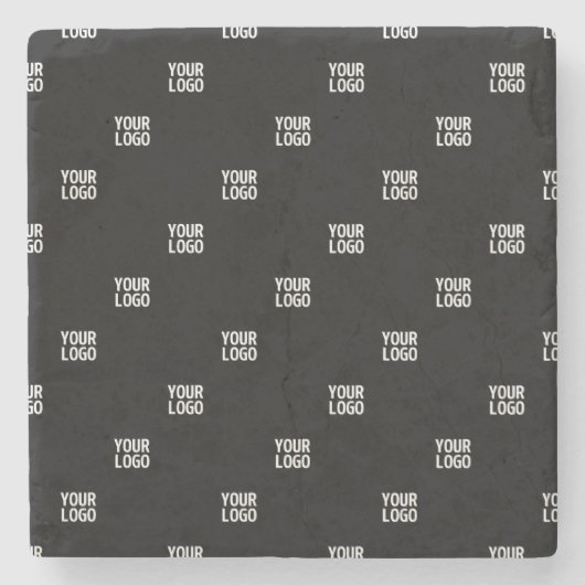 ロゴまたは任意の画像 | 対角線ストライプ線 ストーンコースター (正面)