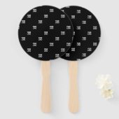 ロゴまたは任意の画像 | 対角線ストライプ線 ハンドファン (正面&裏面)