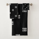 ロゴまたは任意の画像 | 対角線ストライプ線 バスタオルセット (インサイチュ)