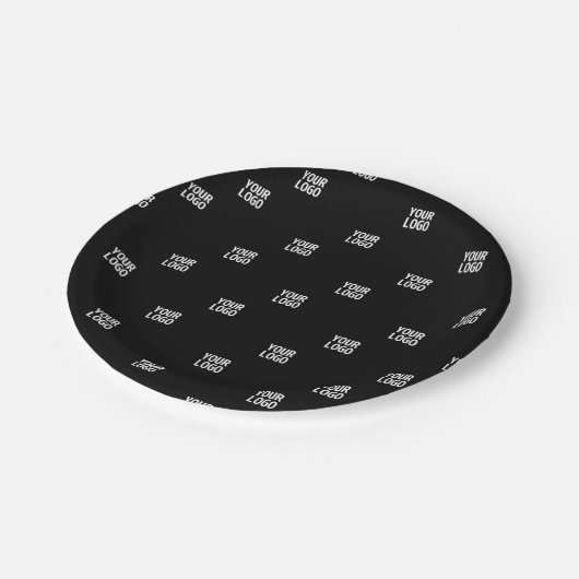 ロゴまたは任意の画像 | 対角線ストライプ線 ペーパープレート (アングル)