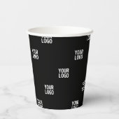 ロゴまたは任意の画像 | 対角線ストライプ線 紙コップ (裏面)