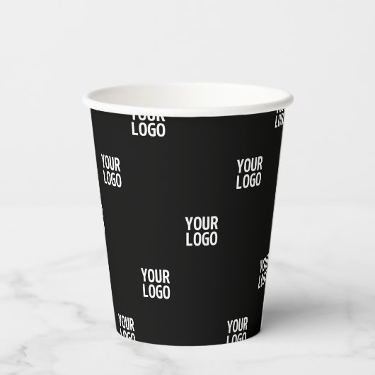 ロゴまたは任意の画像 | 対角線ストライプ線 紙コップ (裏面)